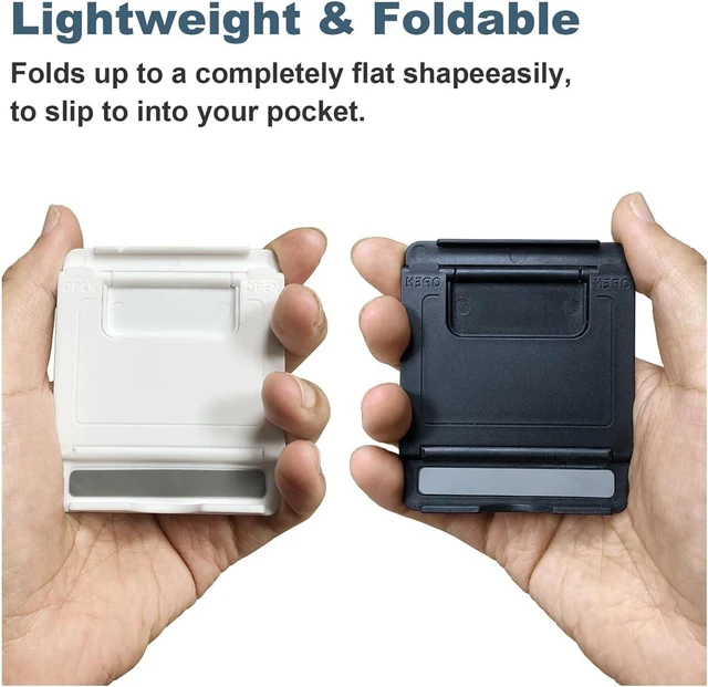 Alt view image 6 of 6 - 2 Pack Cell Phone Stand Foldable Phone Holder for Desk Compatible with Phone 15 14 13 12 11 Pro Xs Xs Max Xr X 8 Nintendo Switch All Phones Black & White