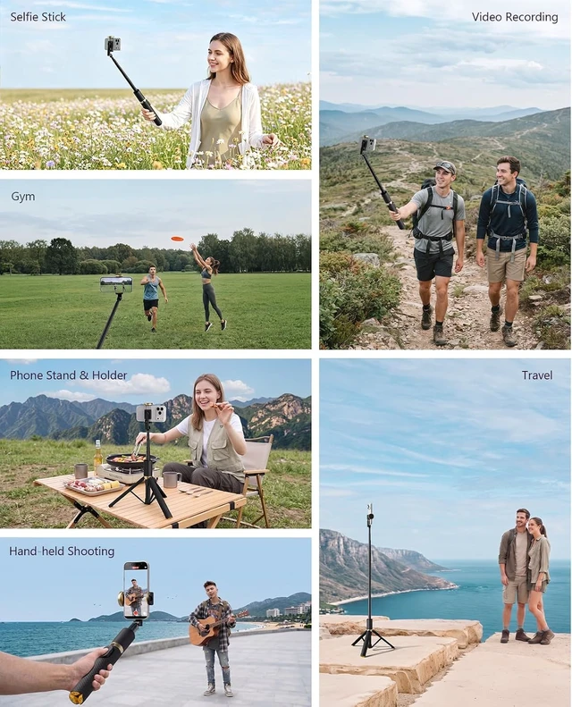 Alt view image 7 of 7 - Tripod for iPhone Selfie Stick with Remote Stable & Durable Phone Tripod
