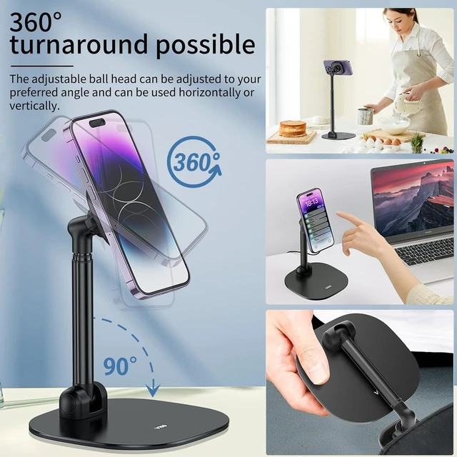 Alt view image 5 of 7 - VRIG Magnetic Wireless Charger Phone Stand 360°Rotation Desk Phone Holder
