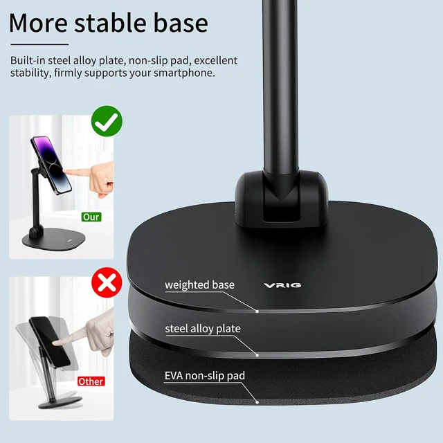 Alt view image 6 of 7 - VRIG Magnetic Wireless Charger Phone Stand 360°Rotation Desk Phone Holder