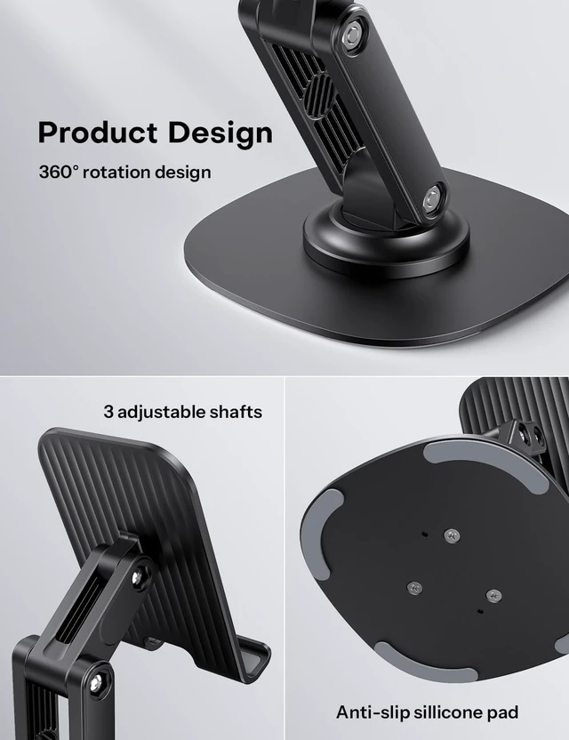 Alt view image 4 of 7 - Cell Phone Stand for Desk 2 Pack Adjustable Foldable Phone Holder