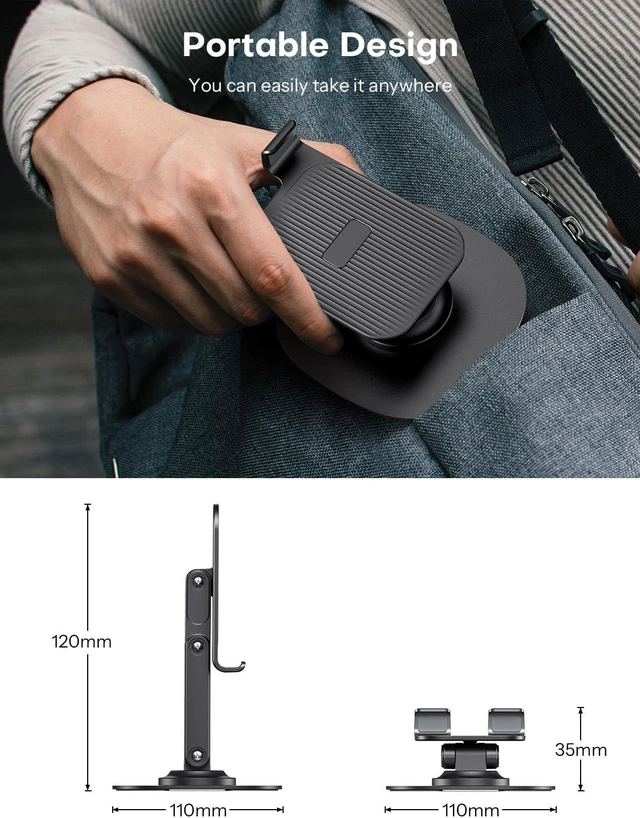 Alt view image 5 of 7 - Cell Phone Stand for Desk 2 Pack Adjustable Foldable Phone Holder