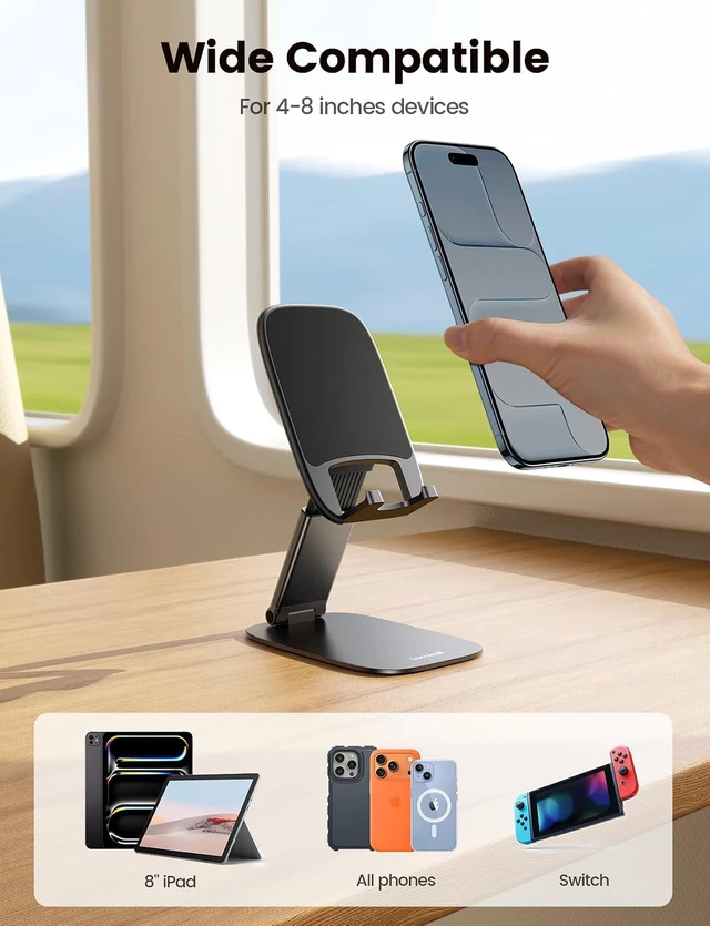 Alt view image 6 of 7 - Ultra-Thin Foldable Cell Phone Stand for Desk