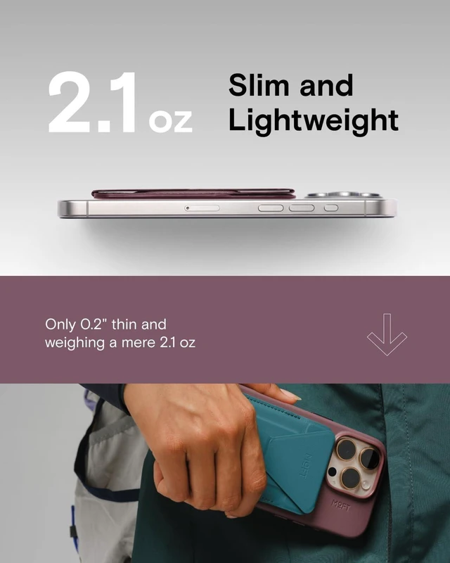 Alt view image 2 of 7 - Magnetic Wallet Stand Compatible with iPhone 18/17/16/15/14/13 Series Angle Adjustment Magsafe Compatible MOVAS Phone Stand