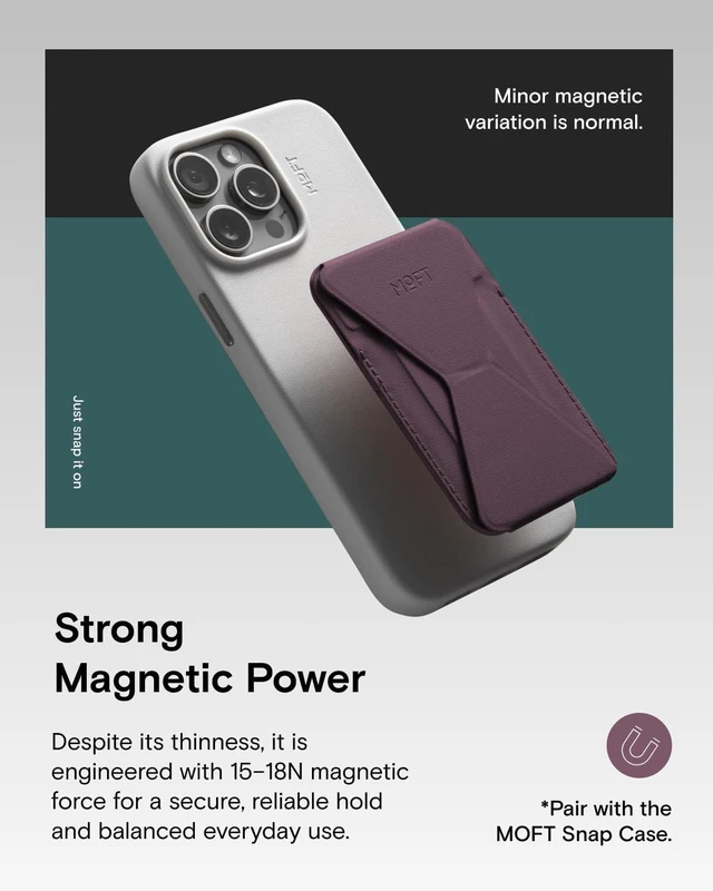 Alt view image 4 of 7 - Magnetic Wallet Stand Compatible with iPhone 18/17/16/15/14/13 Series Angle Adjustment Magsafe Compatible MOVAS Phone Stand