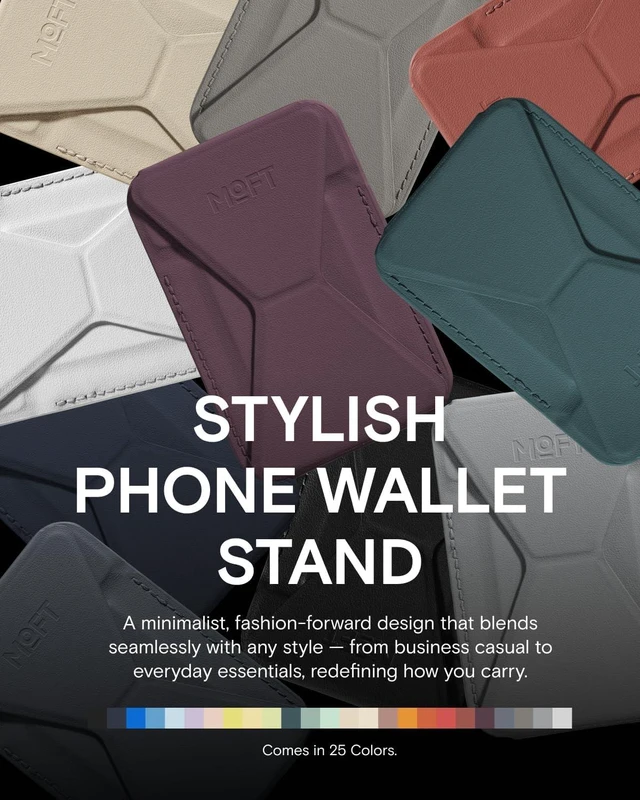 Alt view image 7 of 7 - Magnetic Wallet Stand Compatible with iPhone 18/17/16/15/14/13 Series Angle Adjustment Magsafe Compatible MOVAS Phone Stand