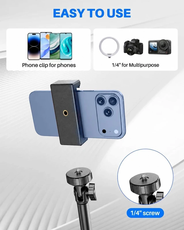 Alt view image 3 of 6 - Extendable Phone Tripod for iPhone Selfie Stick with Remote & Phone Holder