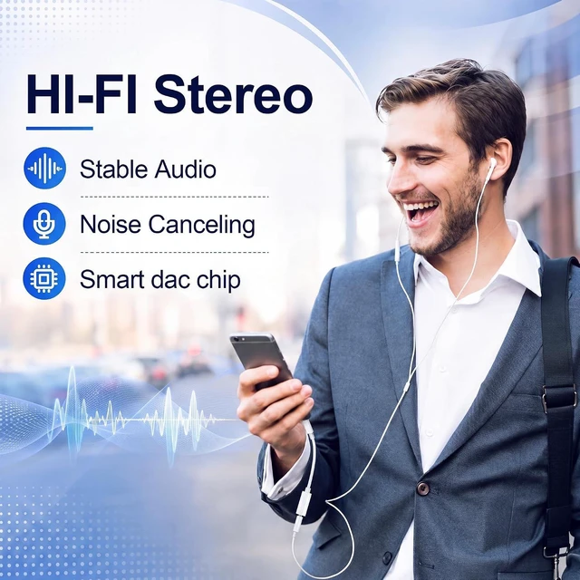 Alt view image 2 of 7 - Headphone Jack Adapter to USB C 3.5mm Aux to USBC Audio Converter