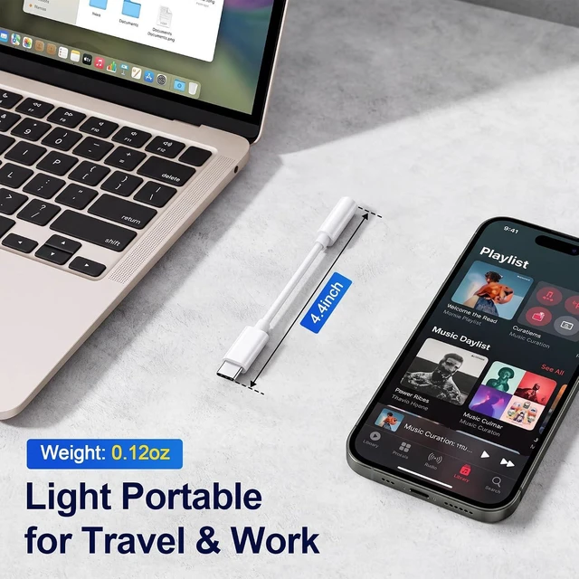 Alt view image 6 of 7 - Headphone Jack Adapter to USB C 3.5mm Aux to USBC Audio Converter