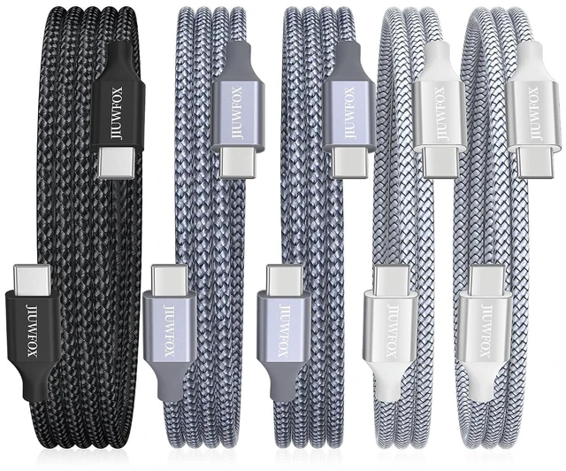 Main image of USB C to USB C Cable 60W Fast Charging 5-Pack 3/3/6/6/10 ft