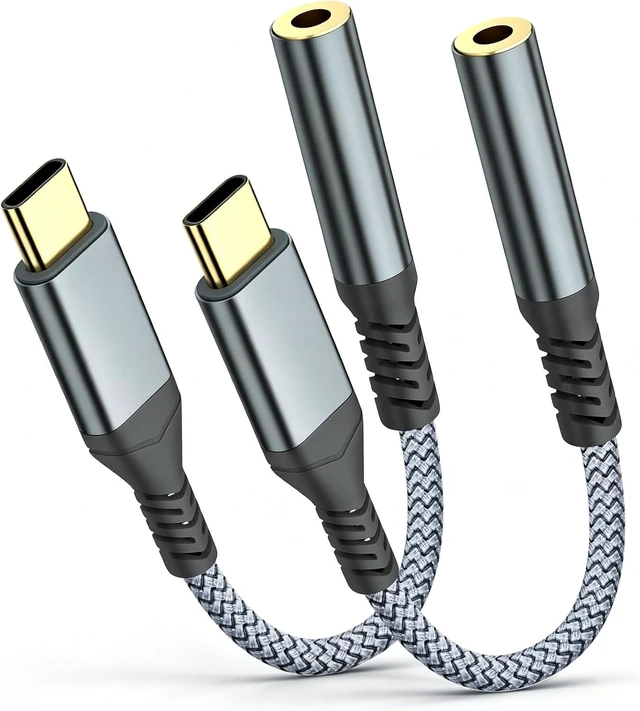 Main image of USB C to 3.5mm Audio Headphone Adapte (2 Pack)