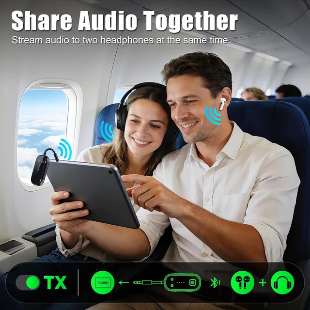 Alt view image 5 of 7 - 2026 Upgrade Pro Bluetooth 6.0 Transmitter Receiver 2-in-1 Adapter