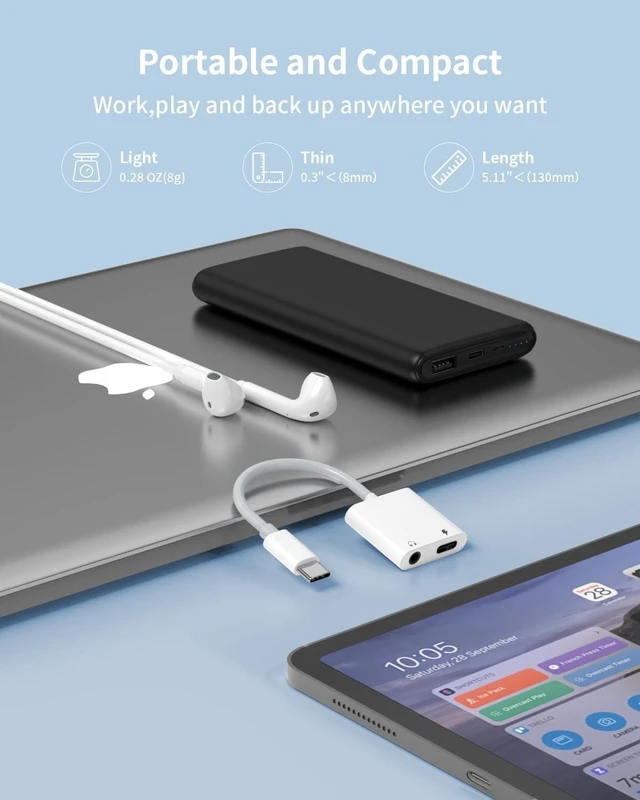 Alt view image 7 of 7 - USB C to 3.5mm Headphone and Charger Adapter 2-Pack Type C to Aux Jack Dongle Cable Cord with PD Fast Charging for iPhone 18 Pro/18 Pro Max/17 16 15 Pro Max Galaxy S25 Note MacBook