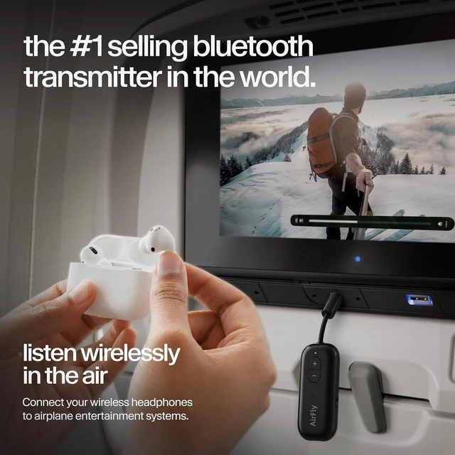 Alt view image 3 of 7 - AirFly SE Bluetooth Wireless Audio Transmitter Adapter Black