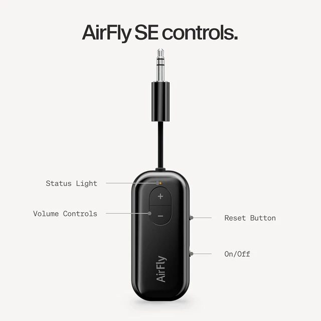 Alt view image 7 of 7 - AirFly SE Bluetooth Wireless Audio Transmitter Adapter Black