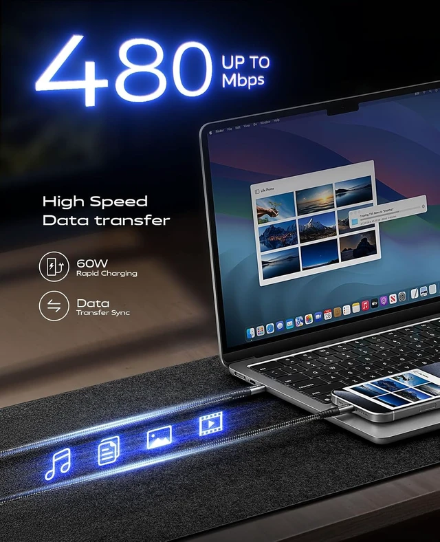 Alt view image 5 of 7 - USB C Cable Fast Charging 60W 6FT USB C to C Cable USB C Cord Upgraded