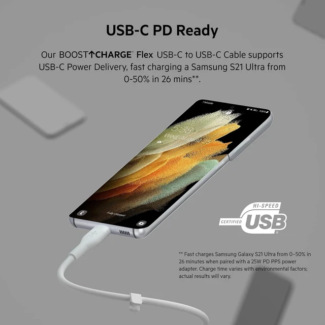 Alt view image 2 of 7 - USB C to USB C Cable 9.9ft iPhone Charger Cord