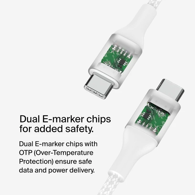 Alt view image 4 of 7 - USB C to USB C 240W Braided Cable 3.3ft Fast iPhone Charger Cord