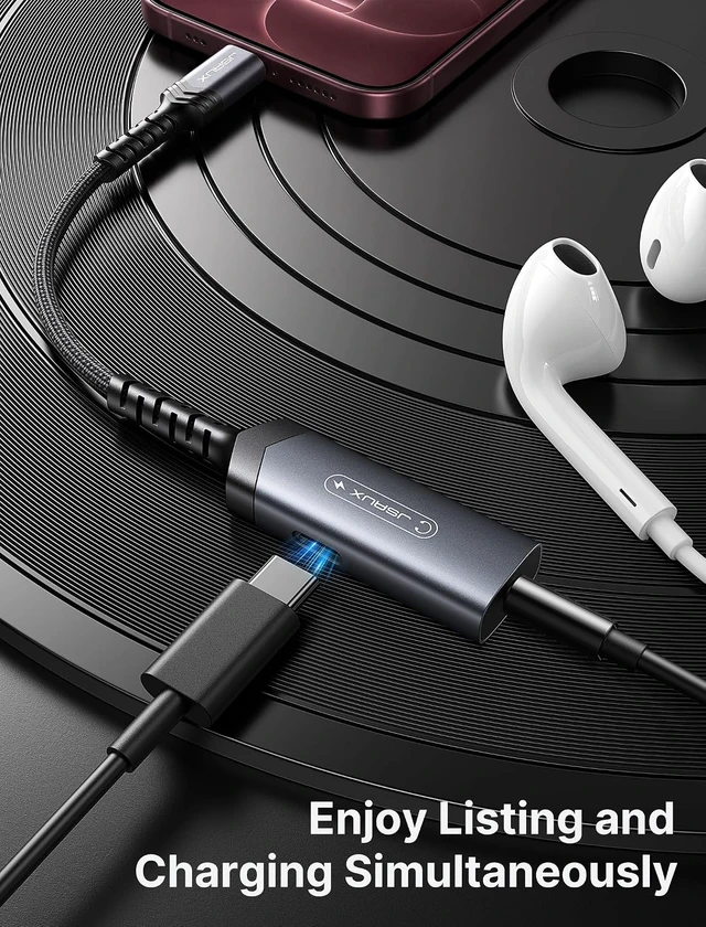 Alt view image 2 of 7 - USB C Headphone Adapter and Charger 2-in-1 3.5mm Audio PD 60W Fast