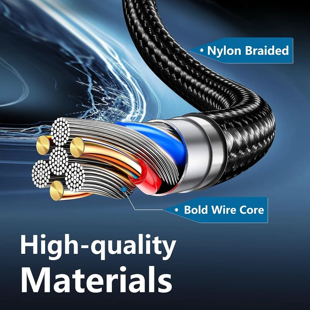 Alt view image 4 of 7 - USB C to USB C Cable 5 Pack 60W 3/3/6/6/10ft Fast Charger Cord