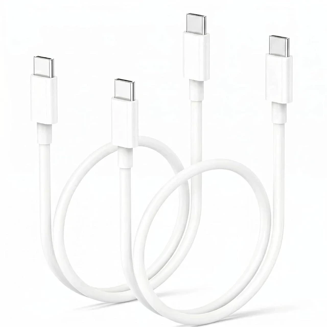 Main image of Short USB C to USB C Cable 1.5 ft 60W Fast Charging USBC Car Charger Cord