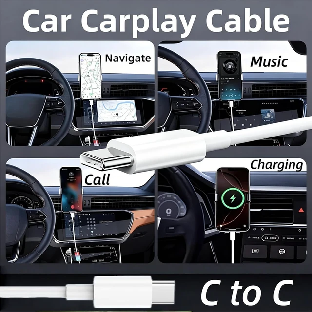 Alt view image 4 of 7 - Short USB C to USB C Cable 1.5 ft 60W Fast Charging USBC Car Charger Cord