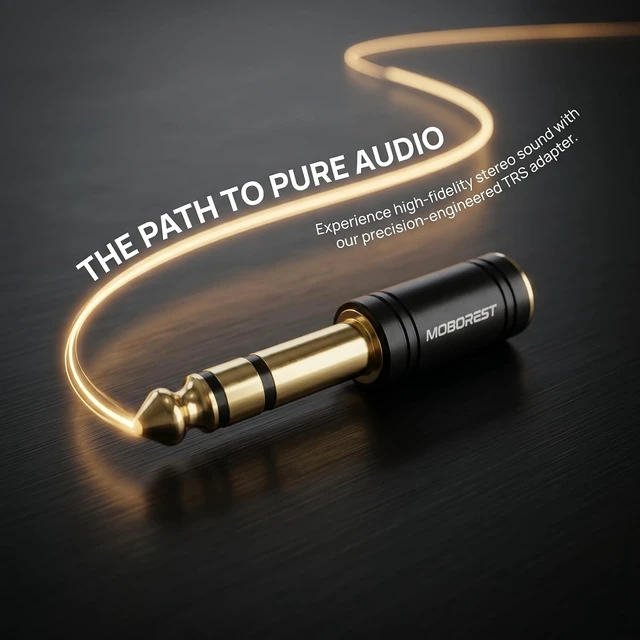 Alt view image 2 of 7 - 1/4 (6.35mm) M to 3.5mm F Audio Headphone Adapter Black 1P