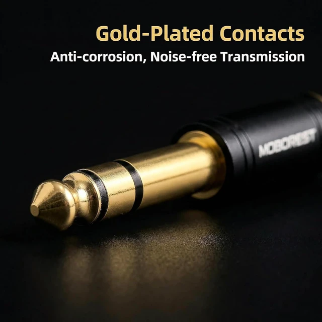 Alt view image 4 of 7 - 1/4 (6.35mm) M to 3.5mm F Audio Headphone Adapter Black 1P