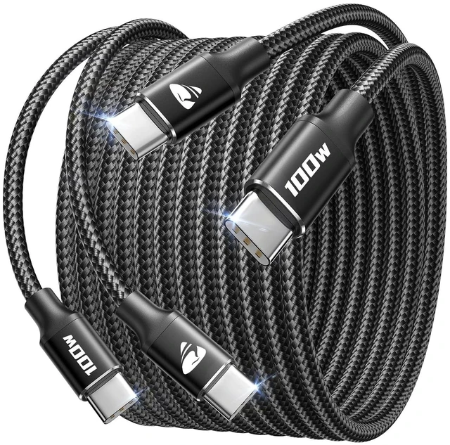 Main image of USB C to USB C Cable 2Pack 10ft Fast Charging C to C Charger Cord