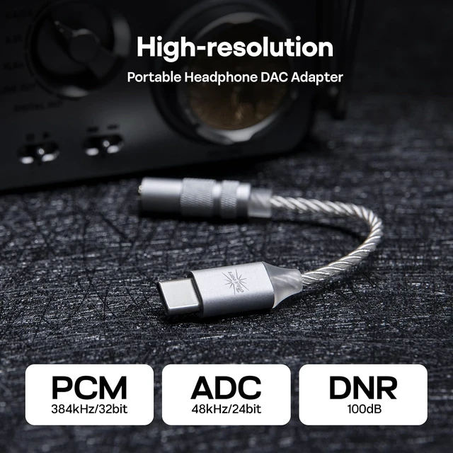 Alt view image 4 of 7 - Kiwi Ears AD1 Type-C to 3.5mm Female Headphone DAC Adapter Cable