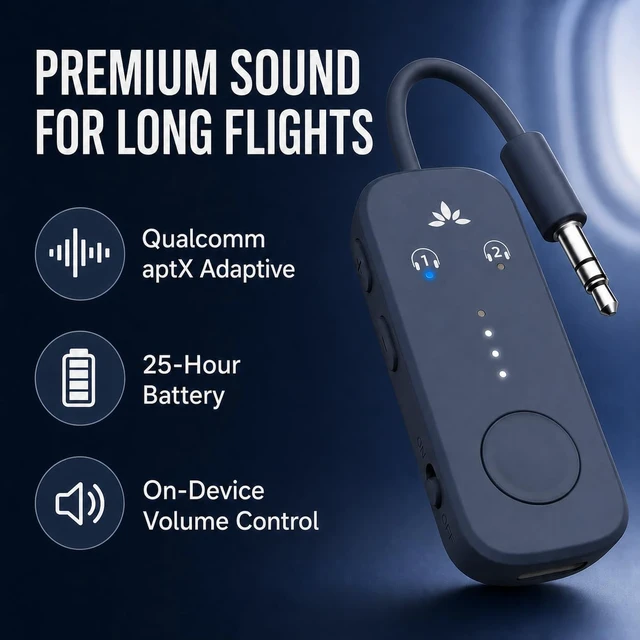 Alt view image 3 of 6 - Relay - Airplane Bluetooth Adapter for 2 AirPods or Headphones