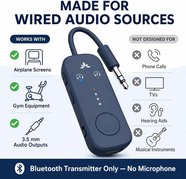 Alt view image 6 of 6 - Relay - Airplane Bluetooth Adapter for 2 AirPods or Headphones