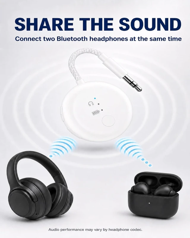 Alt view image 3 of 7 - SoundJet R1 - Airplane Bluetooth Adapter for AirPods 25H