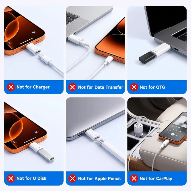Alt view image 7 of 7 - Lightning to USB-C Adapter Audio compatible with iPhone 15/16/17/18 Pro Max