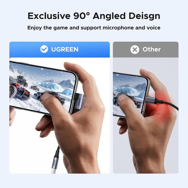 Alt view image 5 of 7 - Right Angle USB C to 3.5mm Audio Adapter Type C Aux Headphone Jack