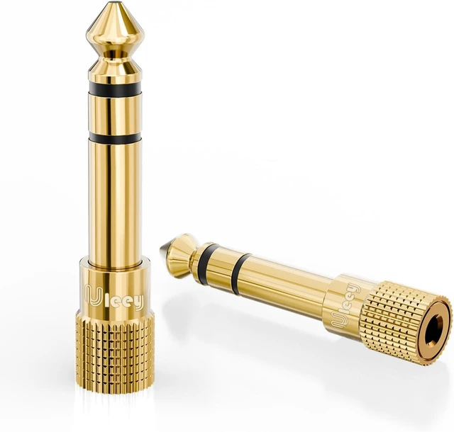 Main image of 6.35mm 1/4 Male to 3.5mm 1/8 Female Headphone Stereo Adapter 2-Pack