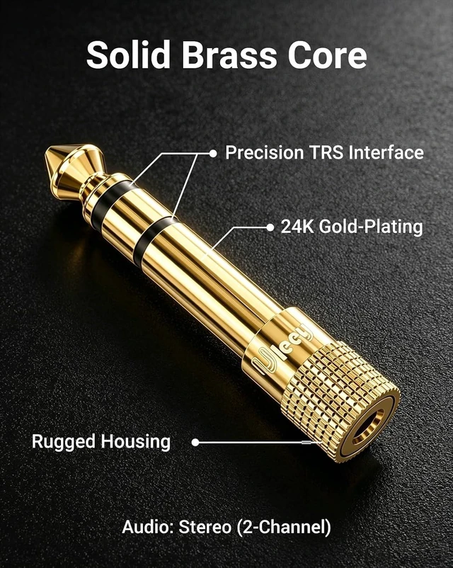 Alt view image 5 of 7 - 6.35mm 1/4 Male to 3.5mm 1/8 Female Headphone Stereo Adapter 2-Pack