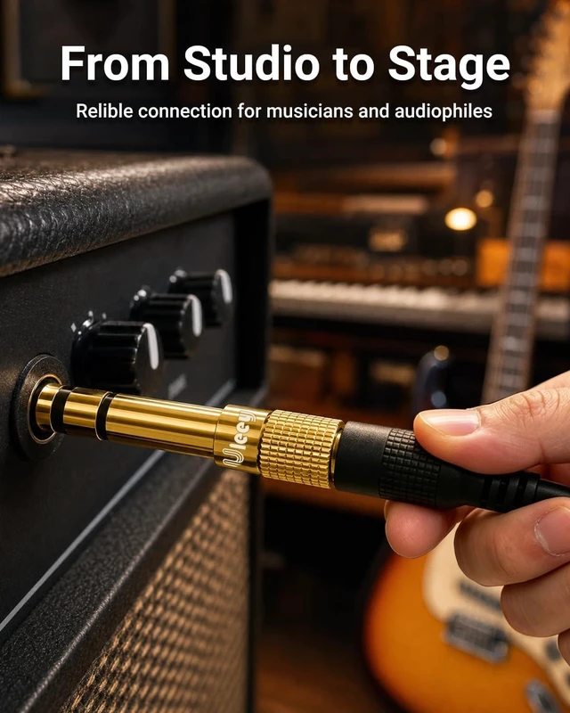 Alt view image 6 of 7 - 6.35mm 1/4 Male to 3.5mm 1/8 Female Headphone Stereo Adapter 2-Pack