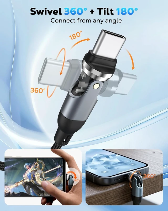 Alt view image 3 of 7 - USB C to 3.5mm Audio Adapter 540° Rotatable Headphone Jack DAC Dongle