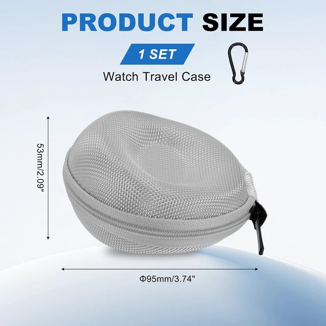 Alt view image 2 of 7 - Watch Travel Case 1 Slot Oxford Gray Up to 50mm/2 Silver