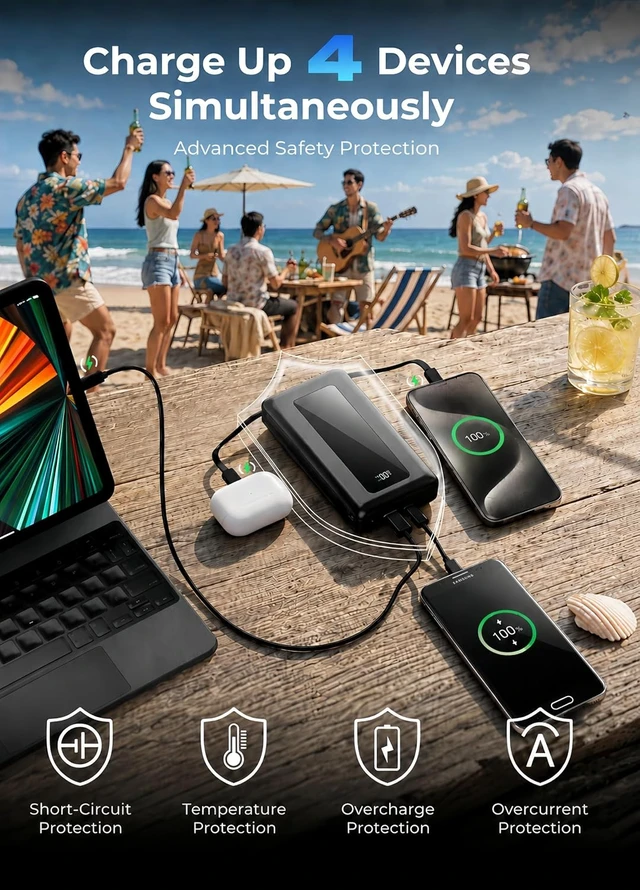 Alt view image 7 of 7 - 50000mAh Portable Charger Power Bank Fast Charging with Built in Cables