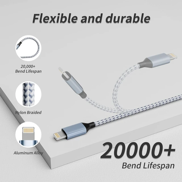 Alt view image 3 of 6 - Multi Charging Cable(3Pack 4FT) 3 in 1 Charging Cable for Multiple Devices