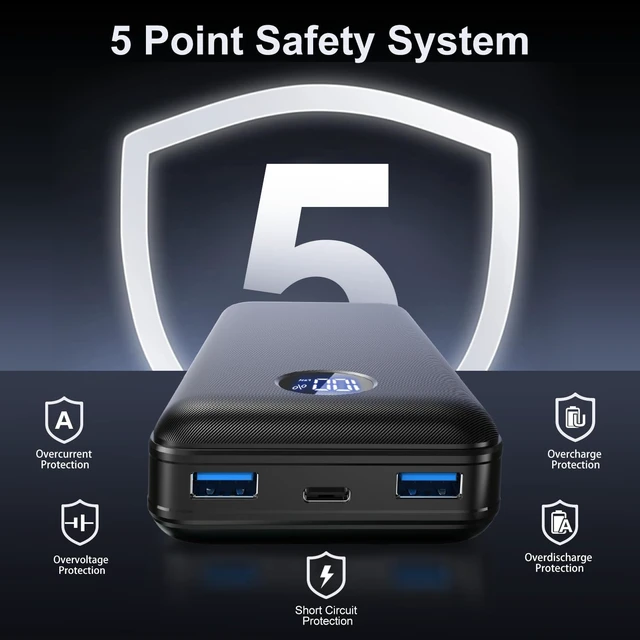 Alt view image 5 of 7 - 40000mAh 22.5W Fast Charge Portable Charger for 3-Devices Power Bank