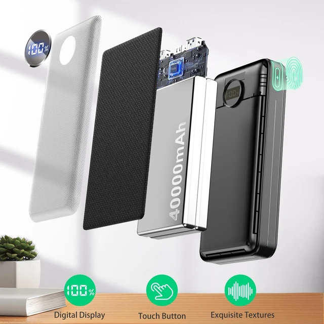 Alt view image 6 of 7 - 40000mAh 22.5W Fast Charge Portable Charger for 3-Devices Power Bank