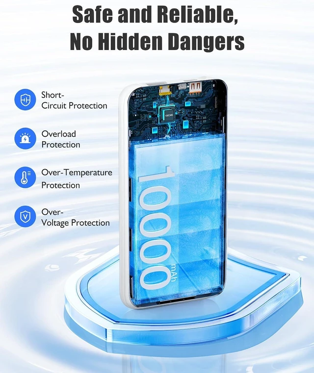 Alt view image 5 of 6 - 10000mAh Portable Charger 2 Pack Cell Phone Portable Power Banks 22.5W Fast Charging Battery Pack Slim Travel Power Bank for iPhone Galaxy S24/S23 Android Devices Black