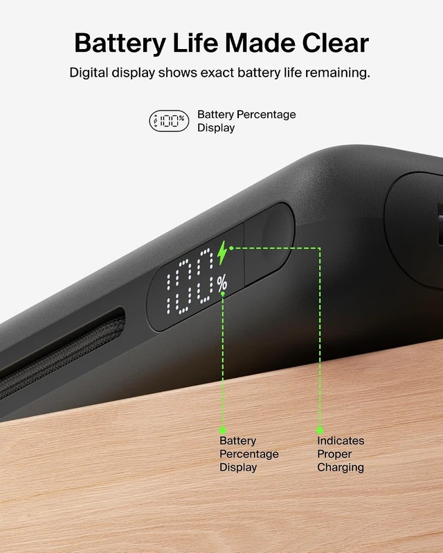 Alt view image 6 of 7 - Portable Charger 25K Power Bank with Integrated USB C Cable 158W - Fast Charging Laptop Portable Battery Pack for MacBook Pro 14 iPhone 17 Series iPad Pro Galaxy S26 & More - Black
