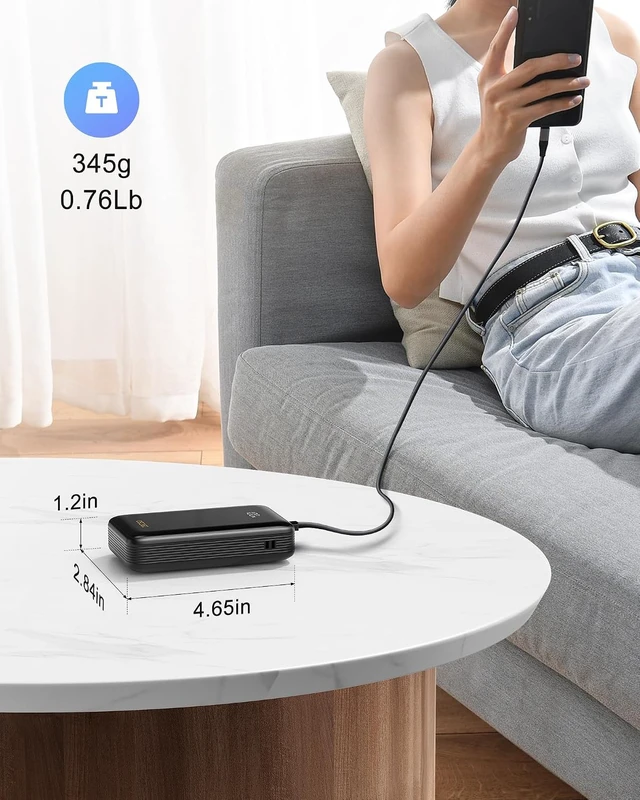 Alt view image 6 of 6 - Portable Charger 20000mAh 22.5W Power Bank Fast Charging High Capacity Cell Phone Portable Power Banks with for iPhone Android etc Travel Essential (Black)