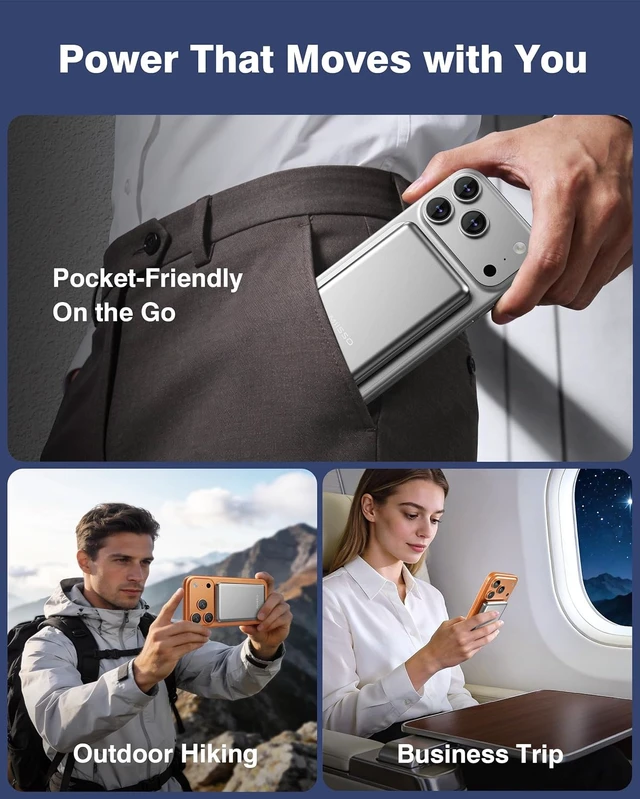 Alt view image 7 of 7 - Miisso 25W Qi2.2 Magnetic Power Bank 10000mAh Ultra-Slim Portable Charger