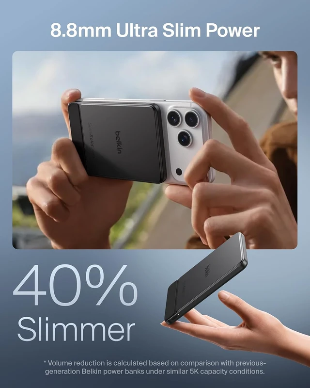Alt view image 4 of 7 - 5000mAh Magnetic Power Bank 5K Qi2 15W Wireless Charger for Travel