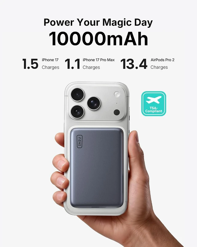 Alt view image 6 of 7 - Magnetic Slimmest Power Bank 10000mAh Qi2.2 Portable Charger